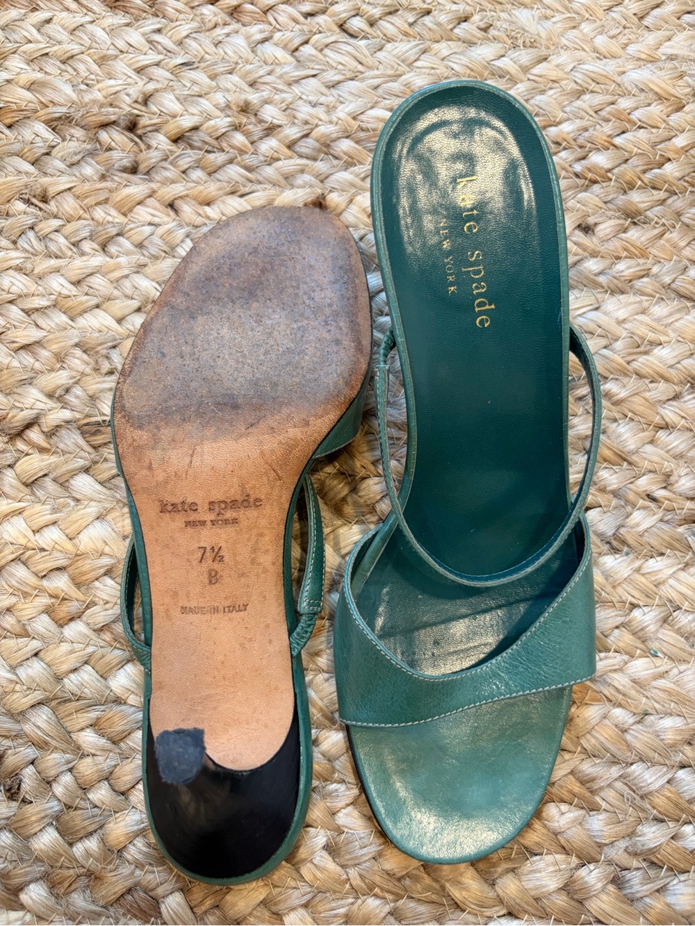 Kate Space Turquoise Leather Heels | Size 7.5 - Picture 2 of 5
